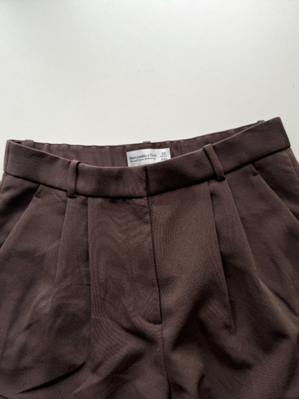 NWT ABERCROMBIE & FITCH Sloane Brown Tailored Wide Leg Trousers Pants, Size 30 - Picture 11 of 14